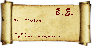 Bek Elvira névjegykártya